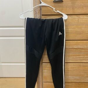 Adidas Woman’s Black Track Pants With White Stripes